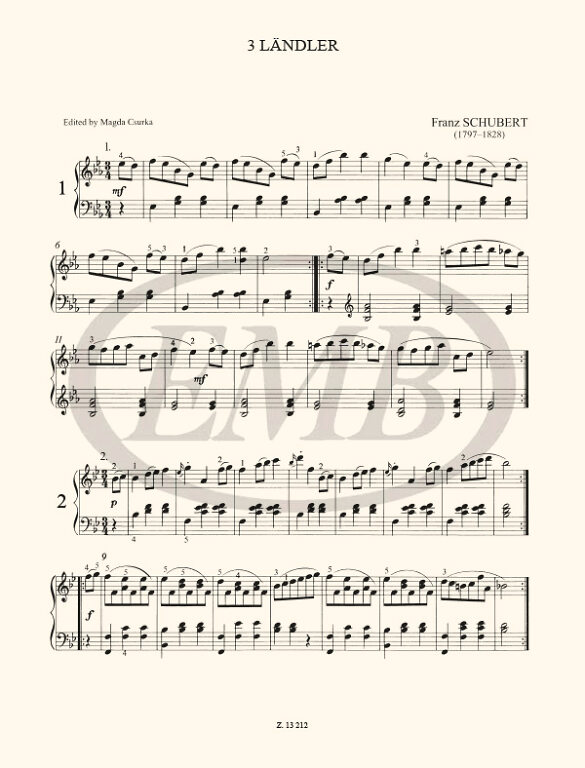 Schubert: Kezdők zongoramuzsikája – Az Editio Musica Budapest zeneműkiadó  online kottaboltja
