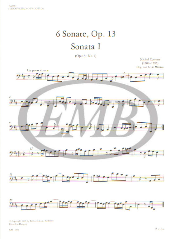 Corrette: 6 szonáta fuvolára (hegedűre) és basso continuora 1 – Az Editio  Musica Budapest zeneműkiadó online kottaboltja