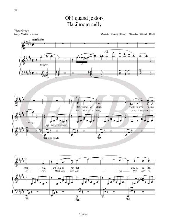 Liszt: Válogatott dalok eredeti és magyar szöveggel 1 – Az Editio Musica  Budapest zeneműkiadó online kottaboltja