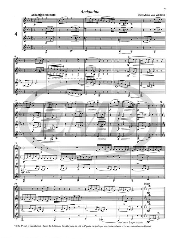 Kvartettek klarinétokra vagy más hangszerekre 2 – Az Editio Musica Budapest  zeneműkiadó online kottaboltja