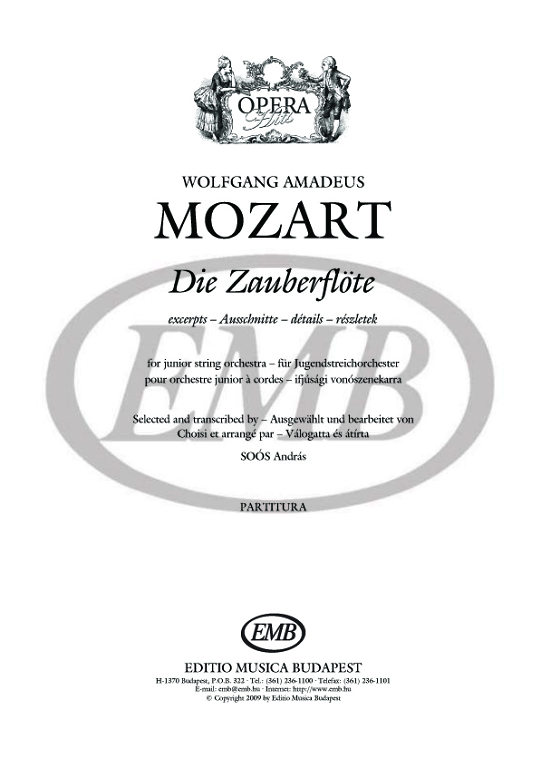 Mozart: Varázsfuvola - részletek – Az Editio Musica Budapest zeneműkiadó  online kottaboltja