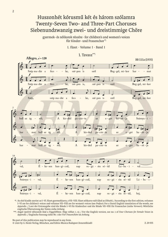 Bartók: Choral Works – Online sheet music shop of Editio Musica Budapest